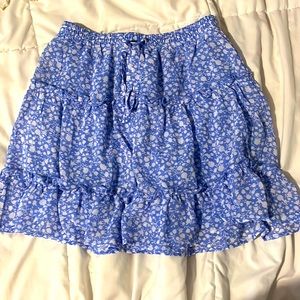 Sienna Sky mini flowy blue floral skirt